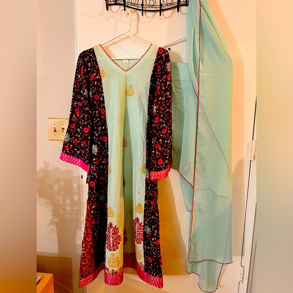 Pakistani long shirt and trouser with dupatta